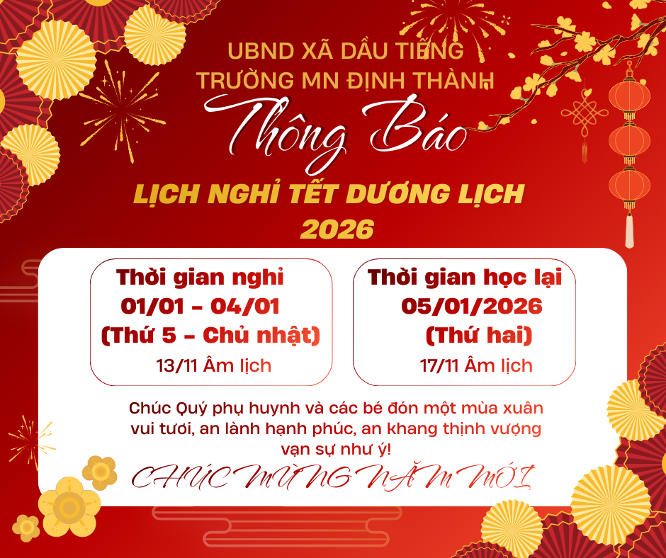 Thông Báo Nghỉ Tết Dương Lịch 2026